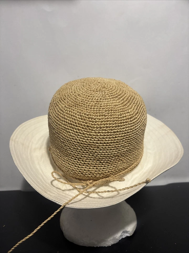 Sombrero Helen Kaminski Ala Ancha Sol Paja Algodón Natural Beige Lazo Mujer Talla Única Foto 4 de 4