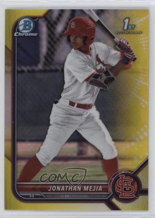 2022 Bowman Chrome Prospects Yellow Refractor /75 Jonathan Mejia #BCP-168 ms9