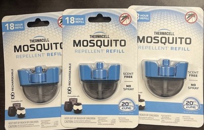 3 x LOT Thermacell Mosquito Repellent Refills 18 Hours ER118 Pack Cartridges