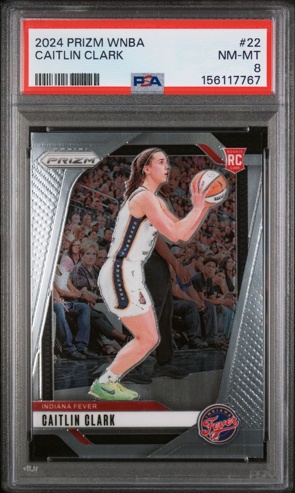 Panini 2024 Prizm WNBA Caitlin Clark #22 Rookie Base PSA 8 Indiana Fever