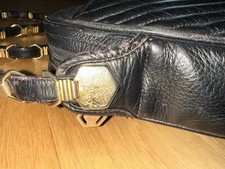 Tolle Tasche REVILLON Paris Made France, Vintage aus schwarzem gestepptem Leder