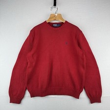 90  s Vintage Polo Ralph Lauren Mens XL Sweater Red Knit Crew 100 Cotton