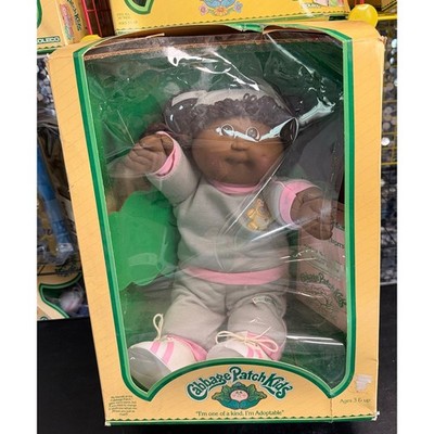 Vintage 1980s Coleco Cabbage Patch Kids Doll in Box   Retro Sweatsuit Outfit