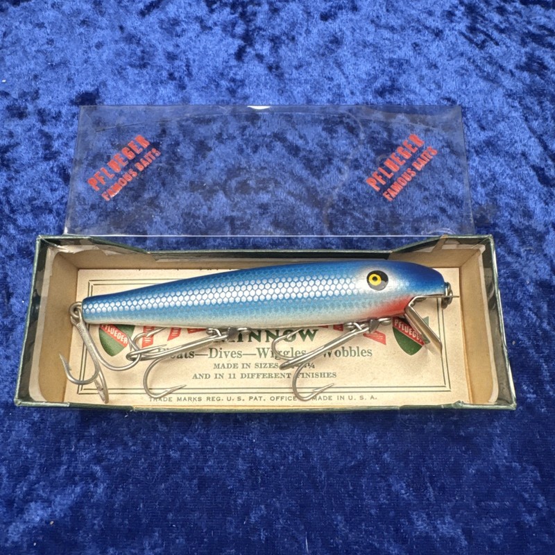 Vintage Pflueger Pal-0-Mine Blue Mullet Scale NIB W Paper 5009 4 1/4 Made In USA