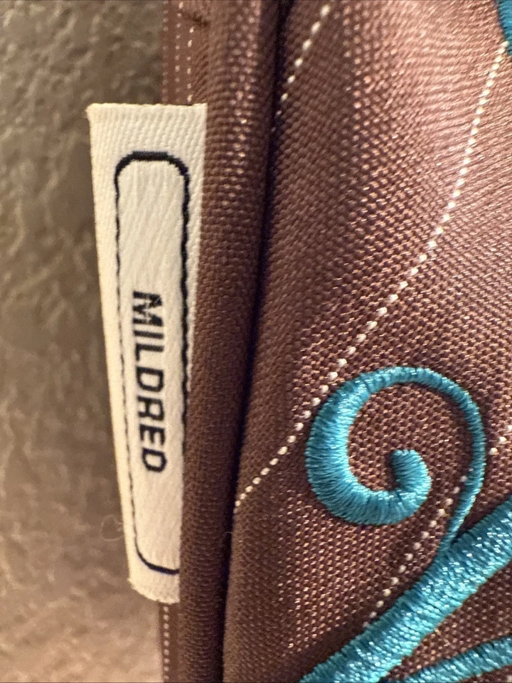 Bolso de Mano Hobo de Hombro Ogio Mildred Bordado Marrón/Verde Azul De Colección Foto 4 de 4