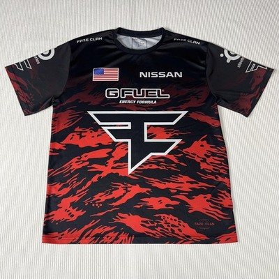 FaZe Clan Shirt Mens L Black Red Bizzle 26 Esports Jersey G FUEL Nissan