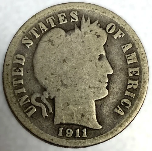 1911-D Barber Dime — photo from another recent sale