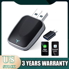 2-in-1 Plug  Play Wired to Wireless CarPlay Adapter / Android Auto Adapter US