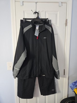 Reebok Y2K VTG Mens XL Tracksuit Black & Grey Full Zip Jacket & Pants Set NEW