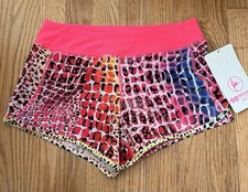 NWT 90 Degree By Reflex Girls Athletic Shorts With Built In Brief - Large 12 