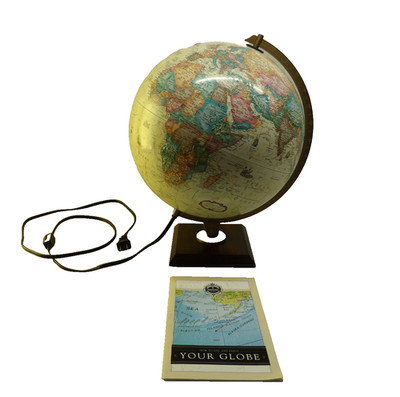 Vintage Replogle 12'' Relief Lighted World Globe