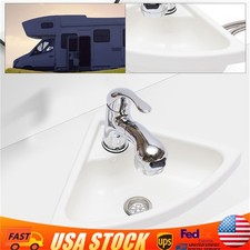 RV Boat Marine Caravan Camper Acrylic Triangular Sink With Faucet Drain Hose Kit