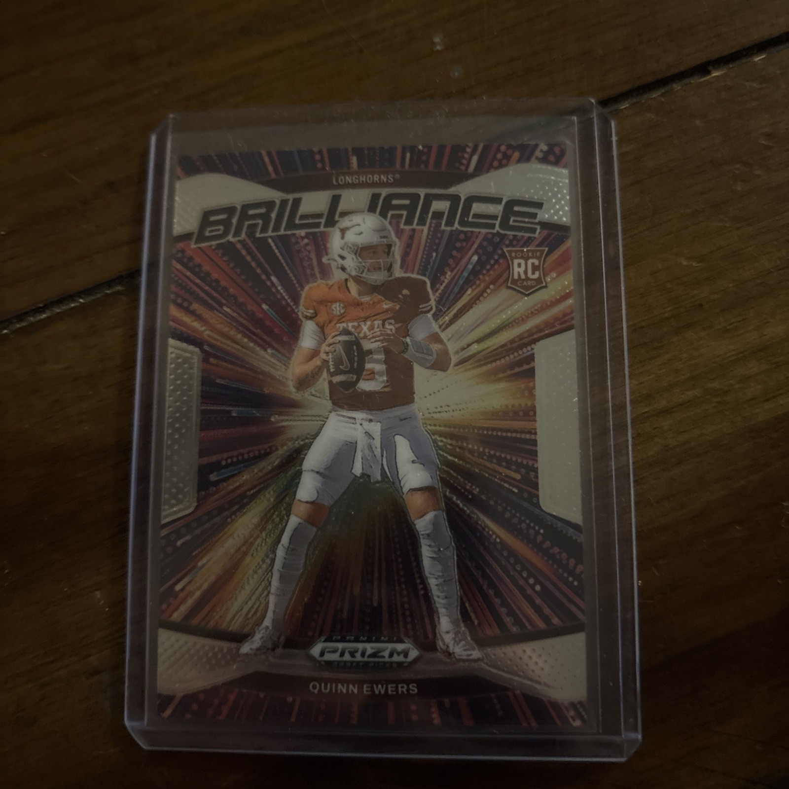 2025 Panini Prizm Draft Picks Quinn Ewers Brilliance RC #15 Texas Longhorns