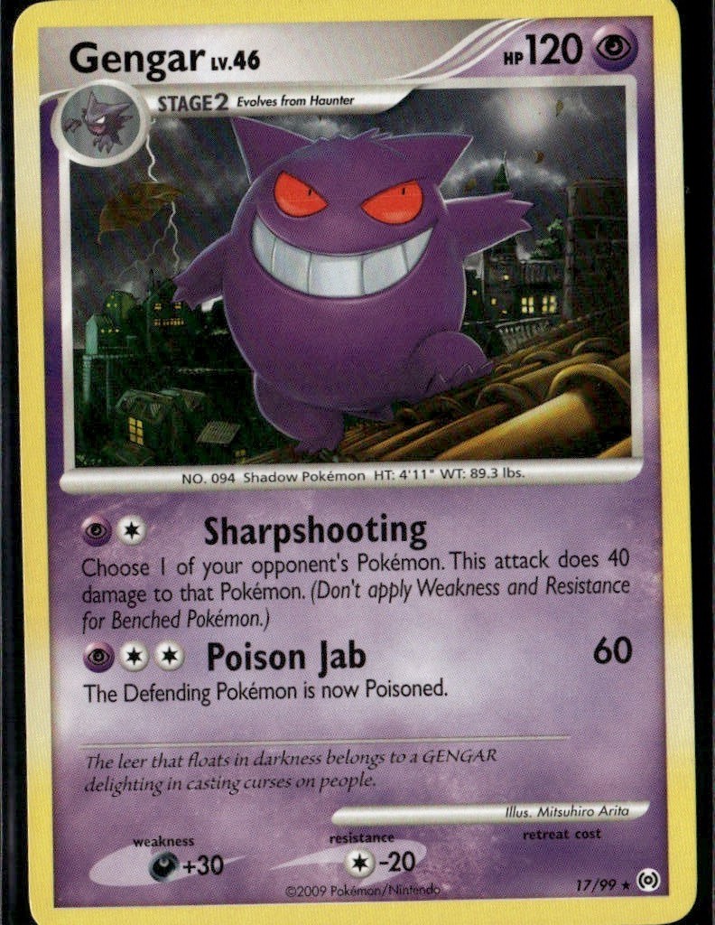 Gengar 17 Rare Arceus 17/99 Psychic Pokemon Card