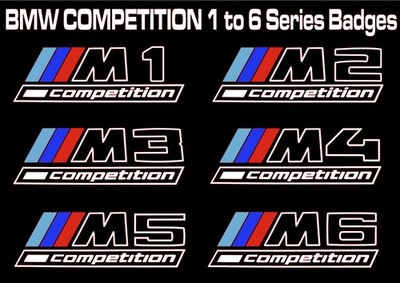 BMW M1 M2 M3 M4 M5 M6 Competition Original Custom Cast Badges Decals Aufkleber