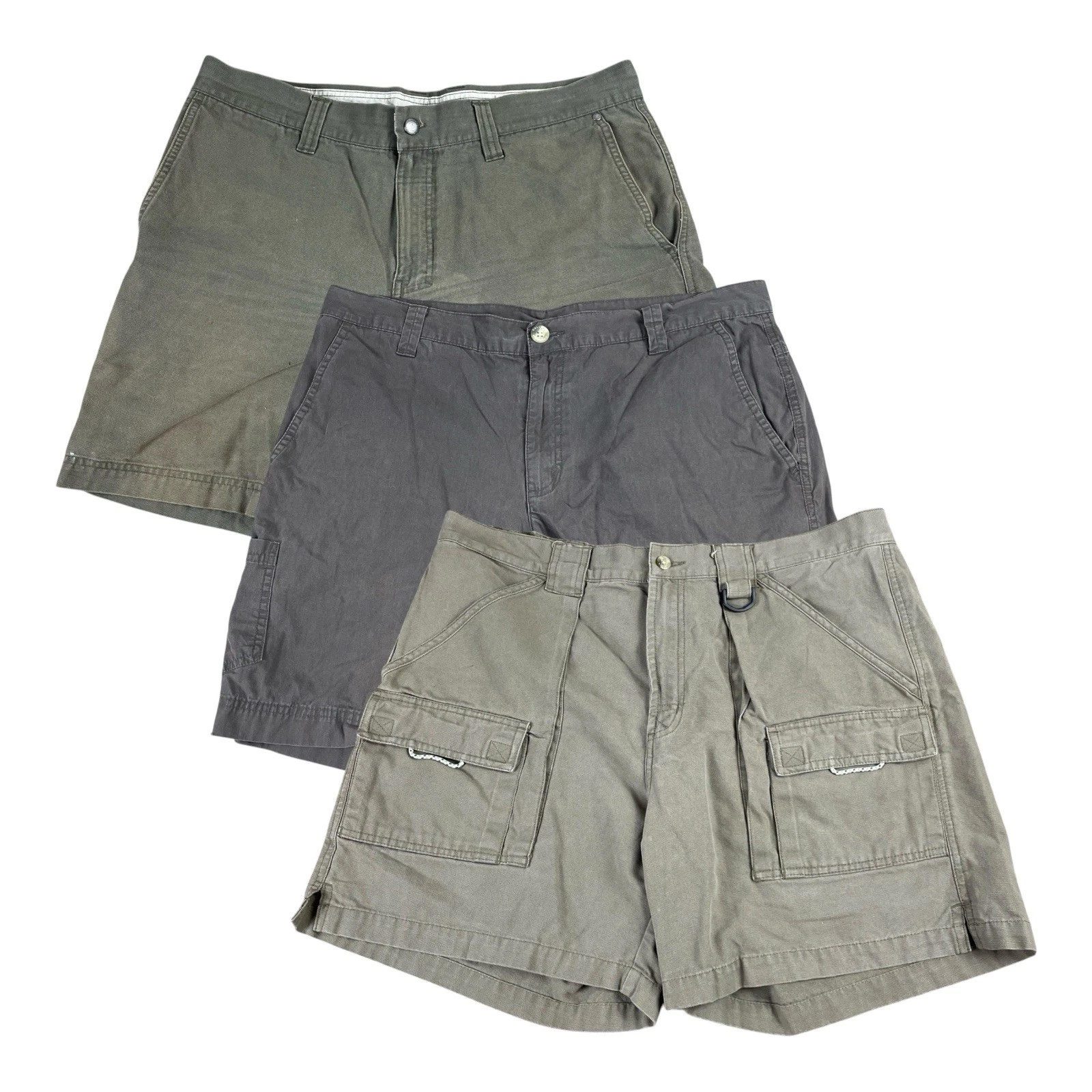 Columbia PFG Cargo Utility Shorts Lot Canvas Mens 36 Outdoor Hiking (3 Pair)