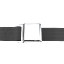2pt Charcoal Lap Seat Belt Airplane Buckle - Each 2pt Charcoal Lap Seat Belt Airplane Buckle - Each