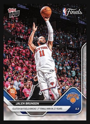 PRE ORDER Jalen Brunson Knicks Finals Win 27 Years 25-26 NBA Topps NOW Card 326 