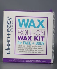 Wax Roll On Wax Kit for Face + Body, Clean + Easy Personal - 8.8 Oz