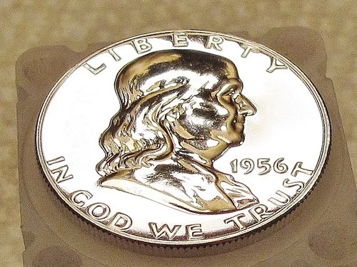 1956 Gem  Proof  Franklin  EYE CANDY " Blazing  Original  Luster "  #127 ~  1