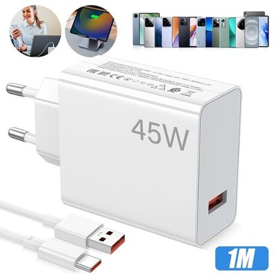 Für Xiaomi 45W Schnell Ladegerät Netzteil 6A USB-C Kabel Redmi Note 10/11/12Pro