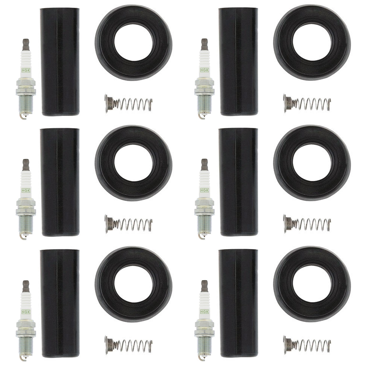 NGK 6 G-Power Platinum Spark Plugs  Denso Coil Boots Kit for Endeavor Galant V6