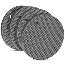 4 Pack Silicone Round Trivet Mats Heat Resistant Pot Holders for Kitchen Counter