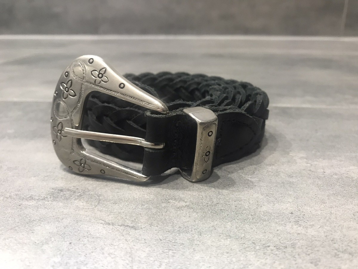 Womens RIBCO Vintage Braided Genuine Leather Belt Size M/L 