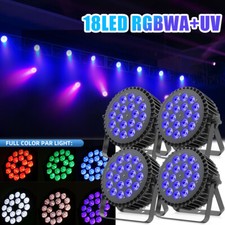 4PCS 18LED Par Can Light Stage Lighting RGBWA UV DMX Disco Party Show PAR Lights