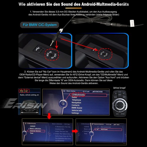 8-Kern 10.25" CarPlay Android 14 Autoradio GPS Navi BMW 5er F10/F11 CIC IPS DAB+ - Bild 21 von 24