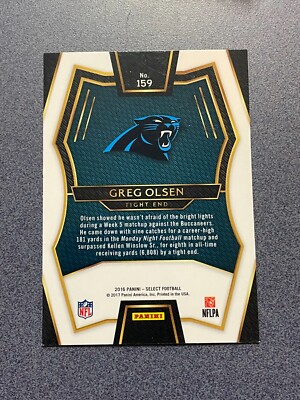 2016 Panini Select Silver Prizm- Premier Level #159 Greg Olsen
