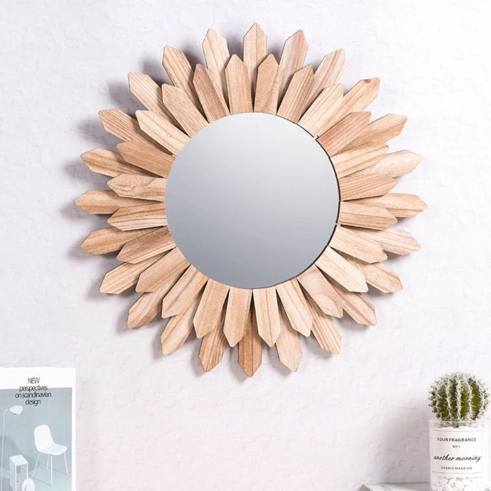 Wooden Vanity Mirror Rustic Wall Mirror Farmhouse Decorative Mirror  Bedroom - Image 4 of 4
