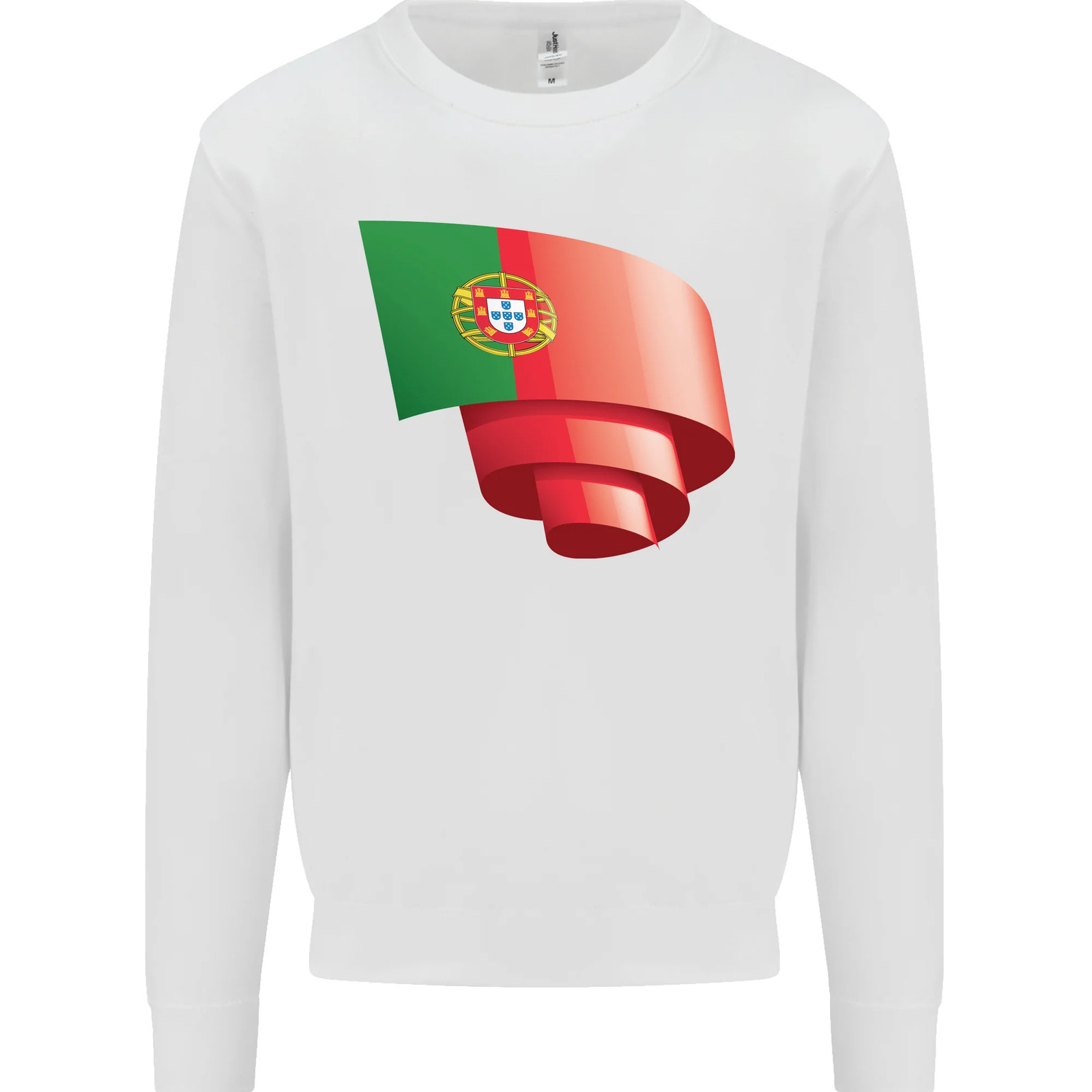 Curled Portugal Flag Portugese Day Football Kids Sweatshirt Jumper image 2