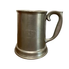 Vintage Stieff Pewter P27 Bank of America Tankard Mug Stein Glass Bottom Cup