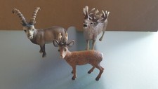 Schleich Waldtiere  Rehbock, Rothirsch 14647 und Steinbock 14366 Raritäten