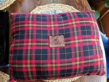 WILL Leather Goods • Red Plaid Tartan Decorative Pillow • 14" X 11" • USA