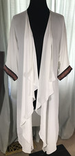 LuLaRoe women  s duster kimono white sheer 3/4 sleeve midi size M