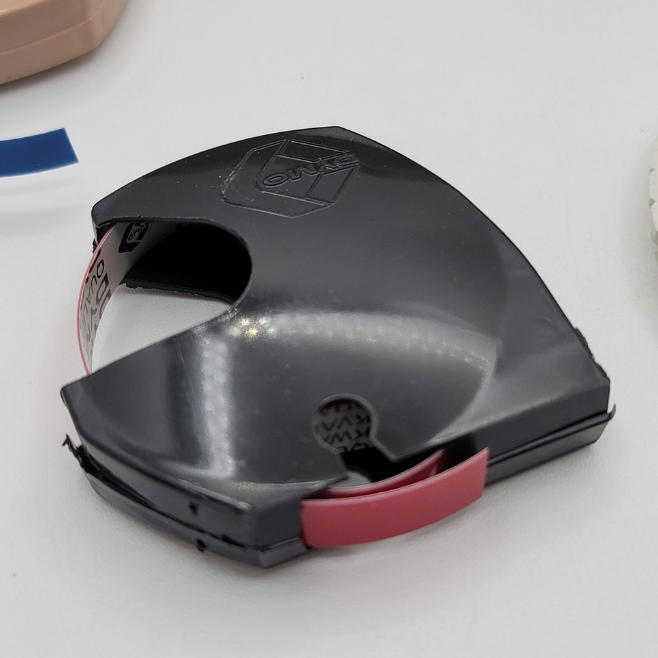 Vtg DYMO Label Maker Kit+Hard Case/Labeler w/3 Font Wheels/Cursive+5