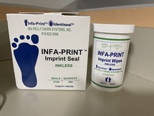 Infa-Print Inkless Seal,2-1/2" x 3-1/2" No Ink Baby Handprint/footprint Sheets