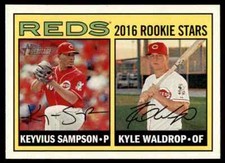 2016 Topps Heritage Keyvius Sampson / Kyle Waldrop RC #164 Cincinnati Reds