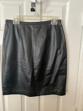 Womans Mixit Black Leather Skirt -  Size 10