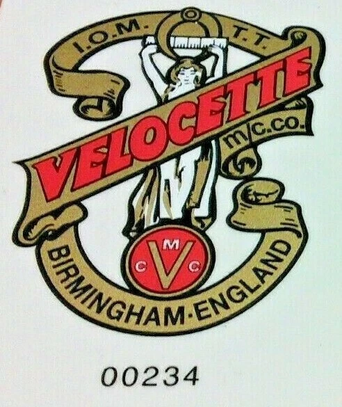 VELOCETTE M/C CO. BIRMINGHAM ENGLAND IOM TT cabezal de dirección vinilo calcomanía pegatina Foto 4 de 4
