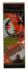 CAPITOL THEATRE matchbook matchcover - CHAMBERSBURG, PENNSYLVANIA