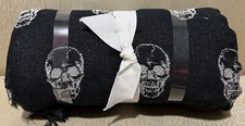 Pottery Barn Skull Metallic Jacquard Table Throw Overall: 50" w x 60" l