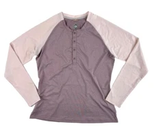 Club Ride Long Sleeve Snap Henley Cycling Shirt Purple Pink Women's Size Medium