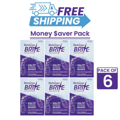 Retainer Brite Box Tablets 96ct- Pack Of 6