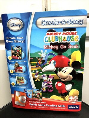 New vtech Disney Create A  Story Mickey Mouse Club Mickey Go Seek Early Reading