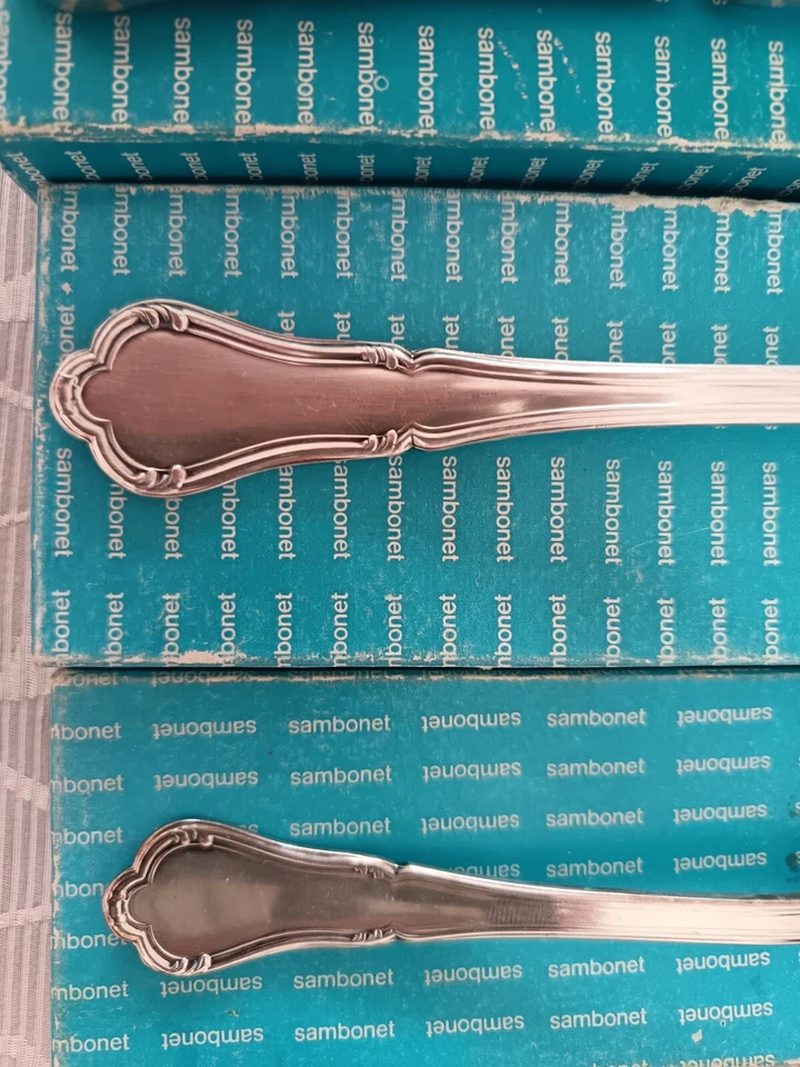 Servizio da tavola Sambonet argento per 12 persone. scatole originale 62 pcs - Immagine 3 di 4