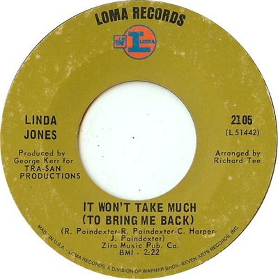 Linda Jones - It Won't Take Much (To Bring Me Back) / I Who Have Nothing, 7'', (V