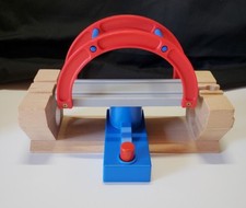Wooden Train Bridge push button swing
